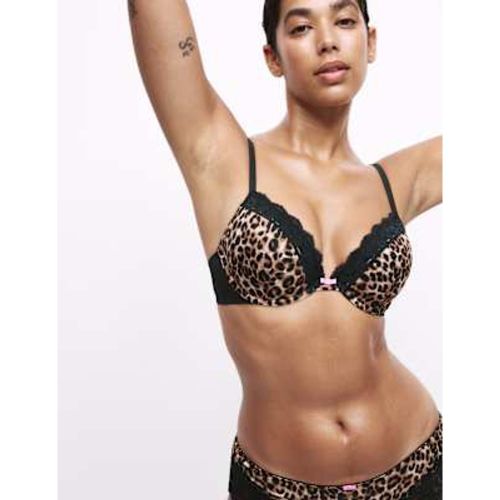 Womens Printed Lace Trim Wired Plunge Bra A-E - - M&S Collection - Modalova