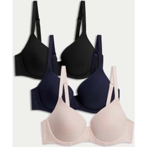 Womens 3pk Wired Full Cup T-Shirt Bras A-E - - M&S Collection - Modalova