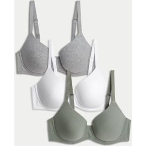 Womens 3pk Wired Full Cup T-Shirt Bras A-E - - M&S Collection - Modalova