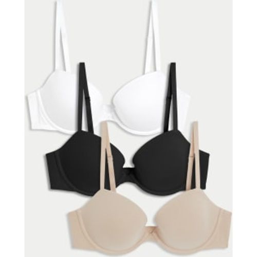 Womens 3pk Cotton Rich Wired Balcony Bras A-E - - M&S Collection - Modalova