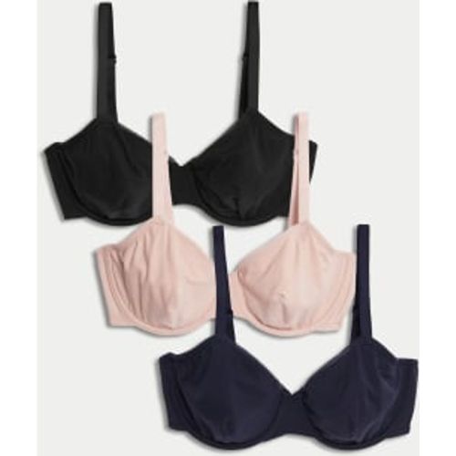 Womens 3pk Cotton Wired Full Cup Bras A-E - - M&S Collection - Modalova