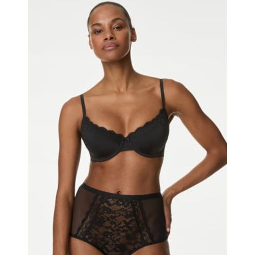 Womens Lace Trim Wired Demi Cup Bra A-E - - M&S Collection - Modalova