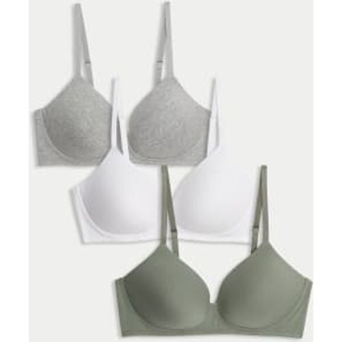 Womens 3pk Non Wired T-Shirt Bras A-E - - M&S Collection - Modalova