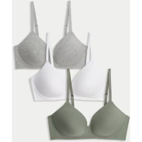 Womens 3pk Non Wired T-Shirt Bras A-E - - M&S Collection - Modalova