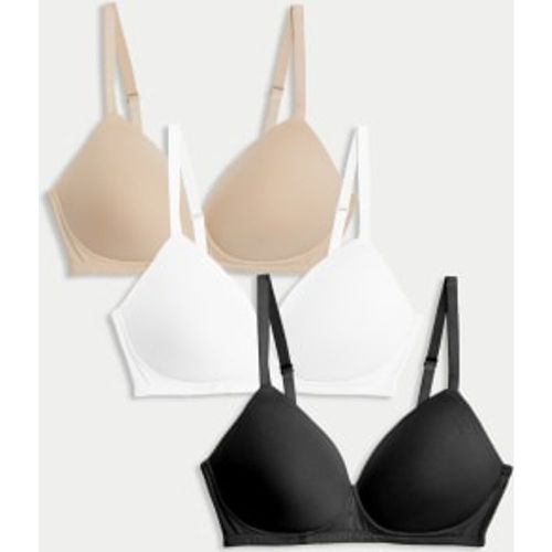 Womens 3pk Non Wired T-Shirt Bras A-E - - M&S Collection - Modalova