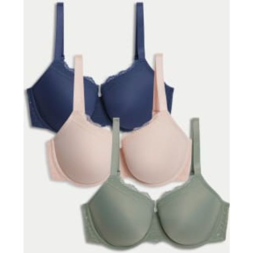 Womens 3pk Wired Full Cup Bras F-H - - M&S Collection - Modalova