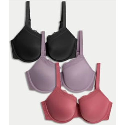 Womens 3pk Wired Full Cup Bras F-H - - M&S Collection - Modalova