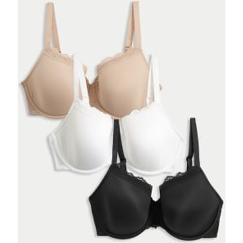 Womens 3pk Wired Full Cup Bras F-H - - M&S Collection - Modalova