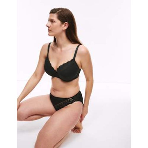 Womens Lace Trim Wired Plunge Bra (F-H) - - M&S Collection - Modalova