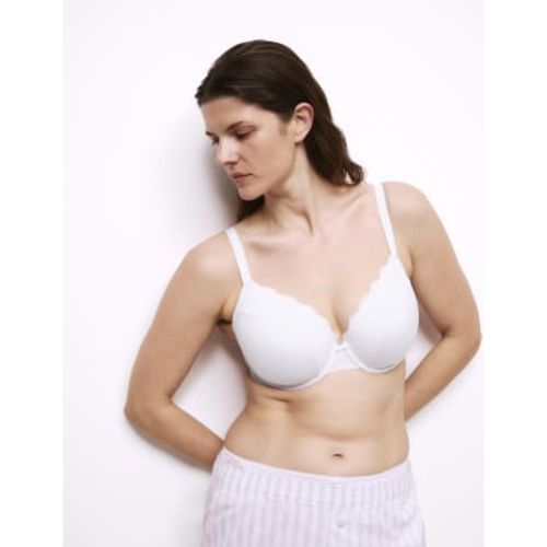 Womens Lace Trim Wired Plunge Bra (F-H) - - M&S Collection - Modalova