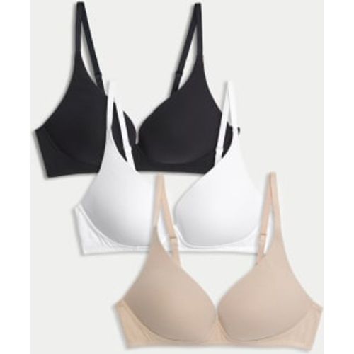 Womens 3pk Non Wired Plunge T-Shirt Bras A-E - - M&S Collection - Modalova