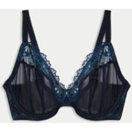 Womens Daisy Embroidery Wired Plunge Bra F-H - - M&S Collection - Modalova