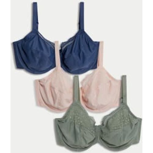 Womens 3pk Wired Full Cup Bras F-H - - M&S Collection - Modalova