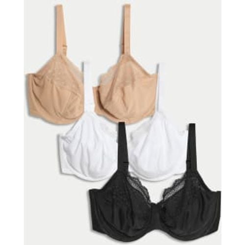 Womens 3pk Wired Full Cup Bras F-H - - M&S Collection - Modalova