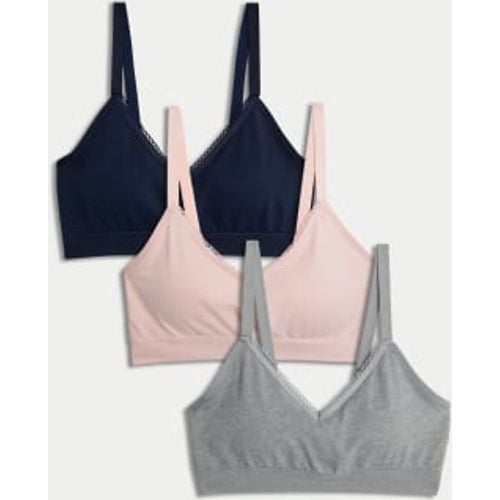 Womens 3pk Seamless Non Wired Bralettes - - M&S Collection - Modalova