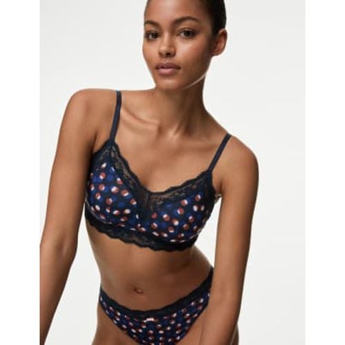 Womens Lace Printed Non Wired Bralette A-E - - M&S Collection - Modalova