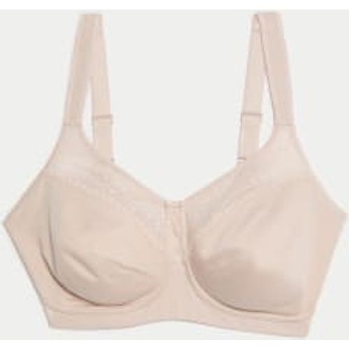 Womens Cotton Blend & Lace Non Wired Total Support Bra B-H - - M&S Collection - Modalova