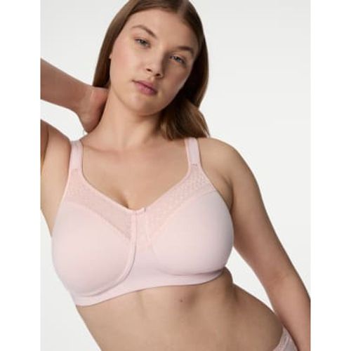 Womens Cotton Blend & Lace Non Wired Total Support Bra B-H - - M&S Collection - Modalova