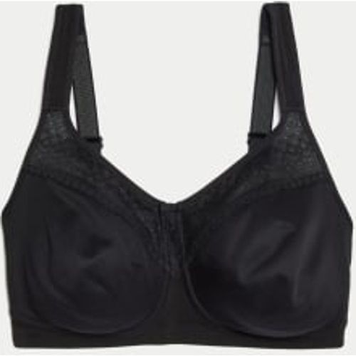 Womens Cotton Blend & Lace Non Wired Total Support Bra B-H - - M&S Collection - Modalova