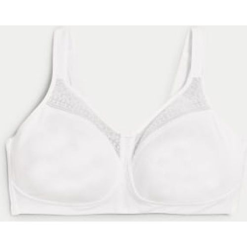 Womens Cotton Blend & Lace Non Wired Total Support Bra B-H - - M&S Collection - Modalova