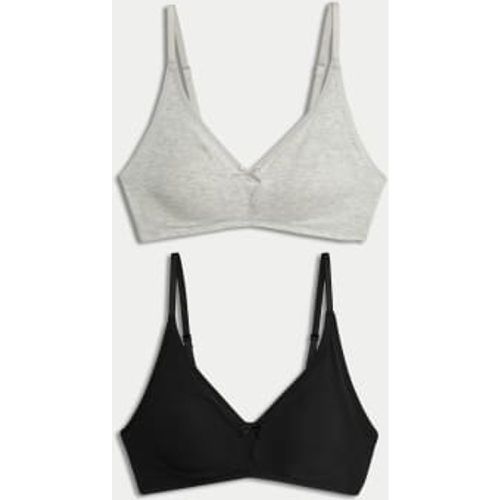 Womens 2pk Non-Wired Bralette First Bra AA-D - /, / - M&S Collection - Modalova