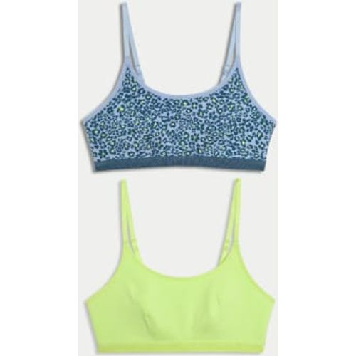 Womens 2pk Cotton Blend Crop Top First Bras - - M&S Collection - Modalova