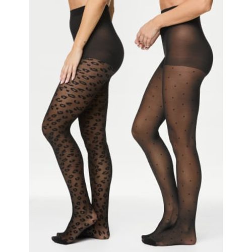 Womens 2pk Patterned Sheer Tights - - M&S Collection - Modalova