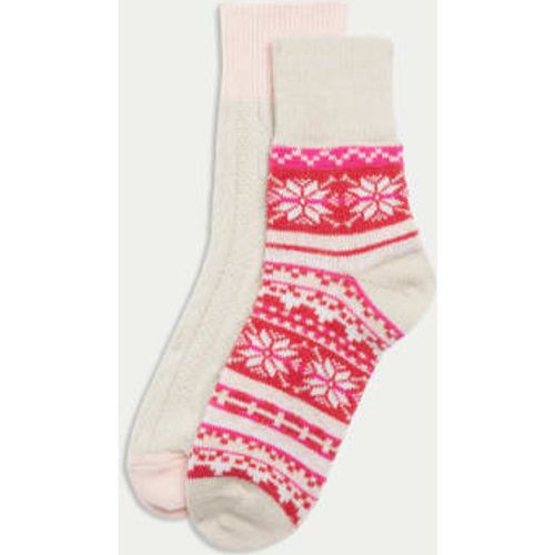 Womens 2pk Thermal Wool Blend Ankle High Socks - - M&S Collection - Modalova