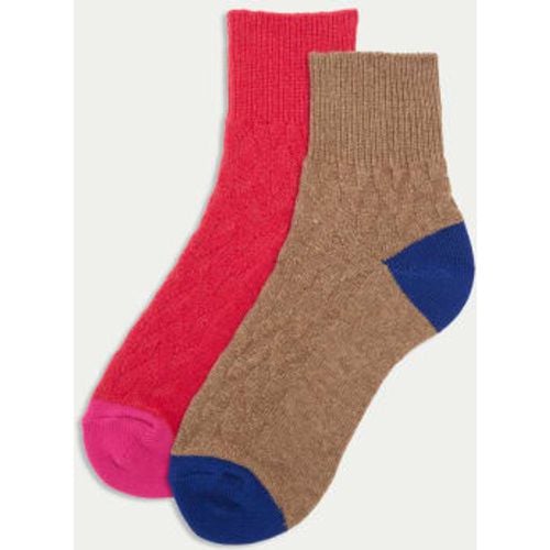 Womens 2pk Thermal Wool Blend Ankle High Socks - - M&S Collection - Modalova