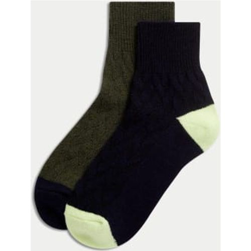 Womens 2pk Thermal Wool Blend Ankle High Socks - - M&S Collection - Modalova