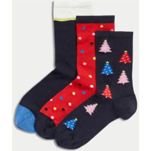 Womens 3pk Sumptuously Soft™ Christmas Ankle High Socks - - M&S Collection - Modalova