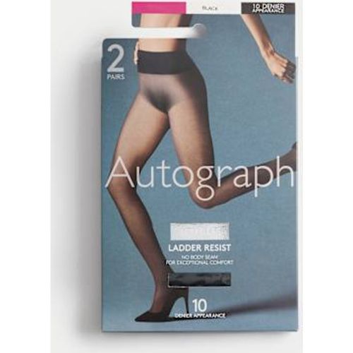 Womens 2pk 10 Denier Ladder Resist Seamless Tights - Autograph - Modalova