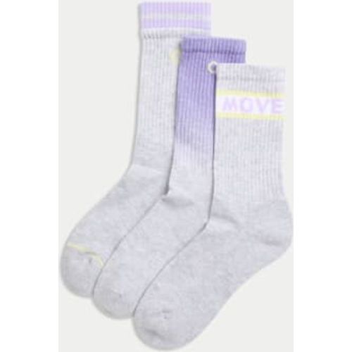 Womens 3pk Cotton Blend Ankle High Socks - - Goodmove - Modalova