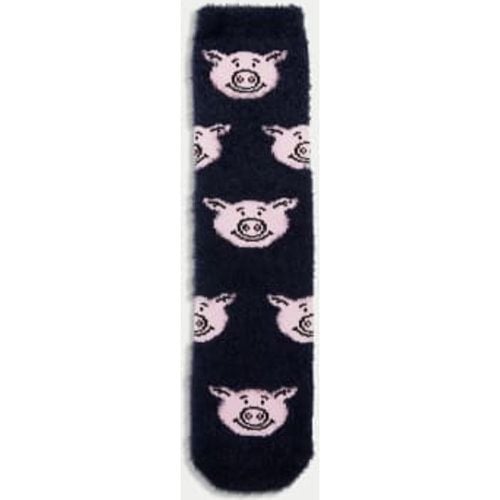 Womens Percy Pig™ Fluffy Slipper Socks - - M&S Collection - Modalova