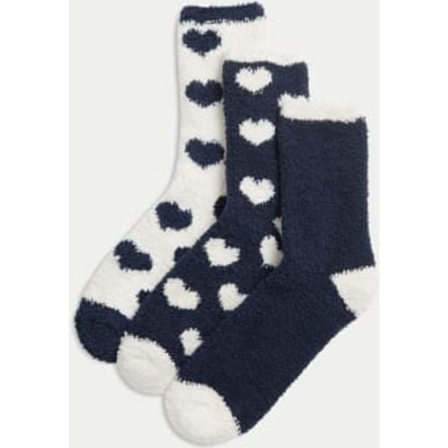 Womens 3pk Cosy Heart Ankle High Socks - - M&S Collection - Modalova