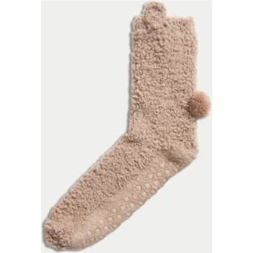 Womens Cosy Borg Bear Slipper Socks - - M&S Collection - Modalova