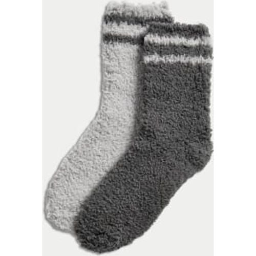 Womens 2pk Cosy Borg Ankle High Socks - - M&S Collection - Modalova