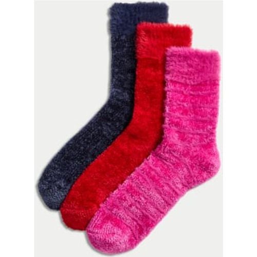 Womens 3pk Cosy Velvet Ankle High Socks - - M&S Collection - Modalova