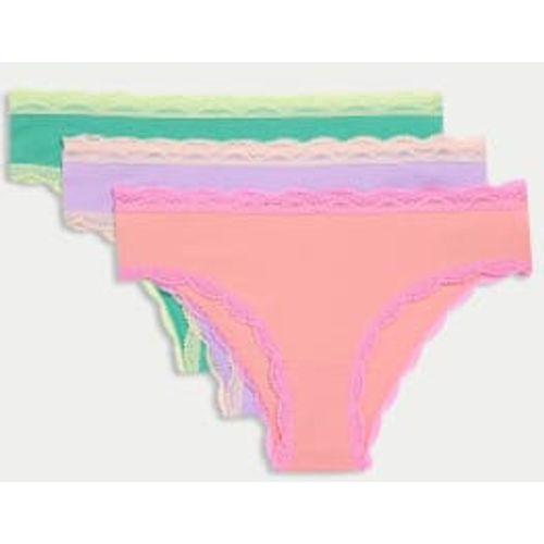 Womens 3pk Cotton Rich Brazilian Knickers - - M&S Collection - Modalova