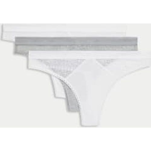 Womens 3pk Cotton with Cool Comfort™ Thongs - - Body by M&S - Modalova