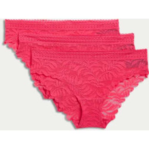 Womens 3pk Flexifit™ Lace Brazilian Knickers - - M&S Collection - Modalova