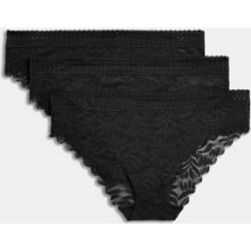 Womens 3pk Flexifit™ Lace Brazilian Knickers - - M&S Collection - Modalova