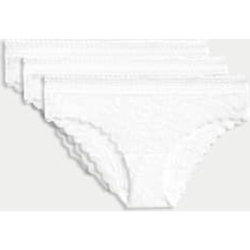 Womens 3pk Flexifit™ Lace Brazilian Knickers - - M&S Collection - Modalova