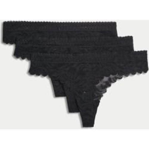 Womens 3pk Flexifit™ Lace Thongs - - Body by M&S - Modalova