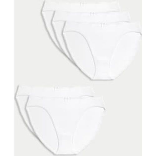 Womens 5pk Cotton Rich Lycra® High Leg Knickers - - M&S Collection - Modalova