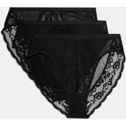 Womens 3pk Lace High Waisted High Leg Knickers - - M&S Collection - Modalova