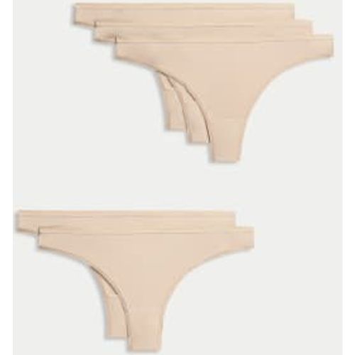 Womens 5pk No VPL Microfibre Low Rise Thongs - - M&S Collection - Modalova