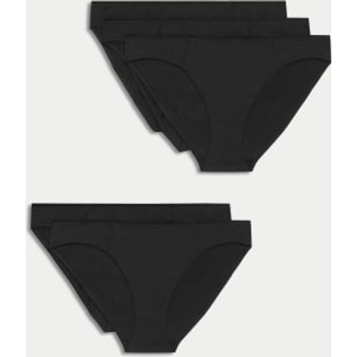 Womens 5pk No VPL Cotton Modal Bikini Knickers - - M&S Collection - Modalova