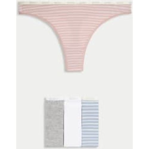 Womens 4pk Cotton Rich Thongs - - Body by M&S - Modalova