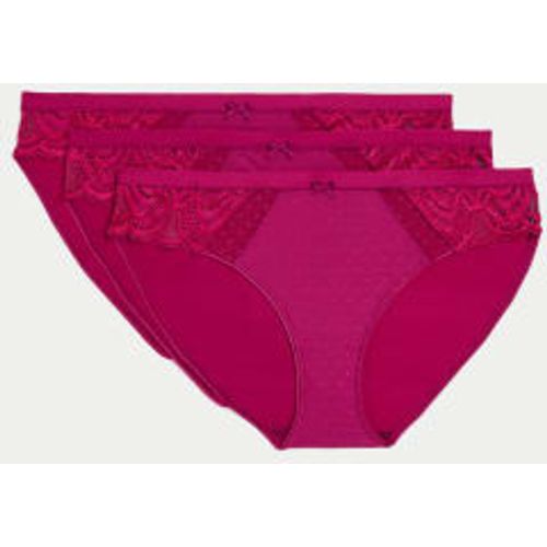 Womens 3pk Amelia Lace Bikini Knickers - - M&S Collection - Modalova